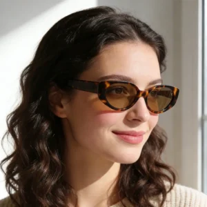 Vintage Oval Acetate Polarized Lightweight UV Protection Fashion Comfortable Ladies Sunglasses