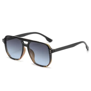 Vintage Oversize Large Frame Square Aviation Unisex Sunglasses Double Bridge UV400 PC