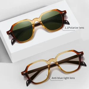 Vintage Polarized TAC Sunglasses and Anti Blue Light Lenses Optical Frame Eyeglasses Frame