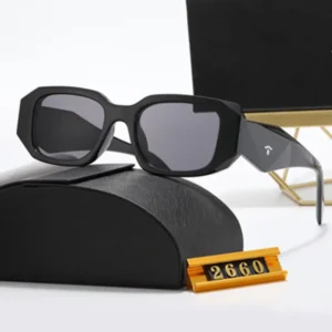 Vintage Retro Eyewear Square Black Glasses Women Designer Sunglasses Men Fashion Shades with Logo