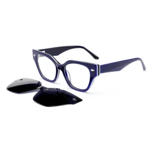 Vintage Retro Luxury Magnetic Polarized Sunglasses Cat Eye Round Shape Acetate Sunglasses