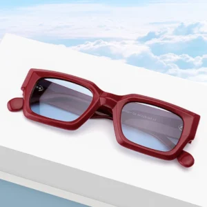 Vintage Small Acetate Sunglasses Retro Handmade Thick Oval Full Rim TAC Lens Polarized UV Red Purple Blue Yellow