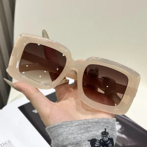 Vintage Square UV400 Sunglasses Unisex High-end Style Big Face Slimming New Fashion Personality Hip Hop Sunglasses