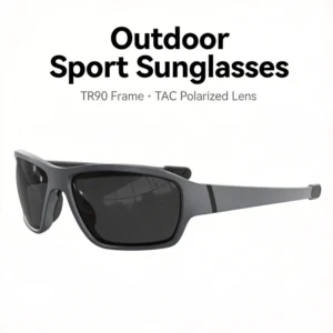 Vintage Style Polarized Windproof Sports Eyewear TR90 Full Rim Frame Interchangeable Nose Pads UV Protection Fishing