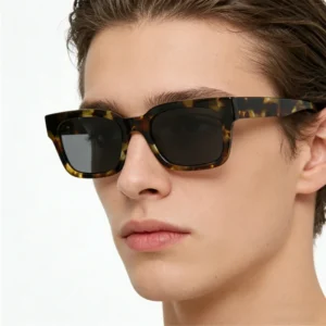 Vintage Thick Frame Square Acetate Sunglasses for Men Women Retro Tortoiseshell Polarized UV400 Custom Logo Eyewear