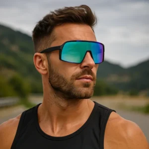 Vintage UV400 Sport Shades Gradient Lens Large Frame Sports Sunglasses Cycling Polarized