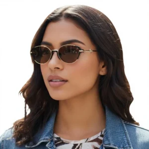 Vintage modern Old Money Style Oval Frame Sunglasses UV400 Protection New European American Inspired Cross Border Fashion
