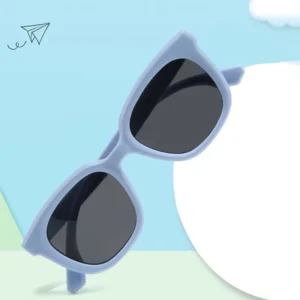 Vintage square Frame TPEE Soft Silicone Outdoor UV Protect Unisex Polarized Kids Sunglasses