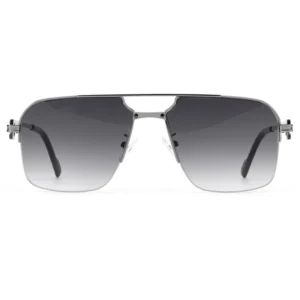 WENZHOU Luxury Men’s Sunglasses High Quality Metal Polarized Vintage Pilot Style Custom Logo Silver/Gun Screw Arm Sunglass