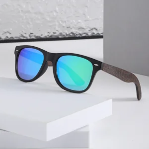 Walnut Wood Arms PC Frame Women Sunglasses Vintage Italy UV 400 Shade Glasses Beach Outdoor Fishing Sun Glasses