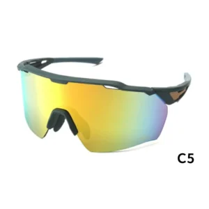 White Unisex Half Rim UV400 Anti Radiation Cycling Sunglasses Interchangeable Lenses Comfortable Lightweight Durable for Outdoor