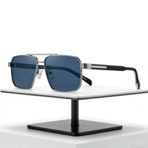 Wide Frame Double Bridge Polarized Sunglasses Metal Frame UV400 Anti Glare for Outdoor Leisure