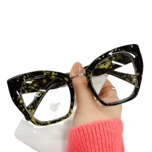 Women Cat Eye Blue Light Glasses Leopard PC Lens Eyeglasses