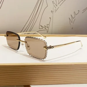 Women Elegant Fashion Square Rimless Punk Sunglasses Men Cut Edge Lens Frameless Glasses Cheeath Head Eyewear