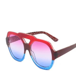 Women Fashion Plastic Big Frame UV400 Colorful Sunglasses