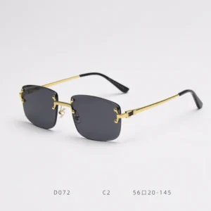 Women Ladies High Quality Ocean Colorful Lens Pink Black Blue Rose Red Glasses UV400 Rimless Sun Shades Sunglasses