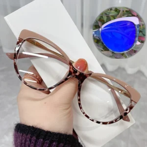Women Ladies Photochromic Glasses Lunette Photogray Anti Reflet Pour Femme Blue Light Blocking TR90 Cat Eye Spring Hinge