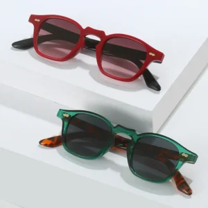 Women Men Driving Sunglasses Small Frame Polygonal Vintage AC Lens Sunglasses