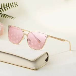 Women Men Fashion Square Sunglasses New Design Sun Shade Glasses Personality Temples Pink Lens