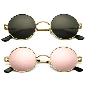 Women Men Vintage Eyeglasses Unisex Mirror Metal Outdoor Shade John Lennon Sun Glasses Retro Round Polarized Sunglasses