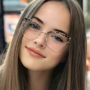 Women Plain Makeup Eyeglasses Optical Anti Blue Light Computer Glasses Full Rim Cat Eye Myopia Spectacle Frame