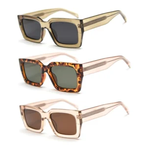 Women Square Vintage Thick Sunglasses Luxury Plastic Rectangle Polarized Sunglasses