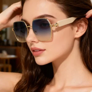 Women Sunglasses Metal Frame UV400 Sun Protection Travel Outdoor Beach