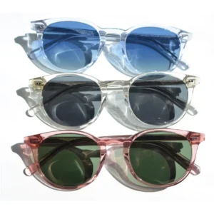 Women’s Acetate Spectacle Frames Sunglasses Light Blue and Pink Polarized Shades