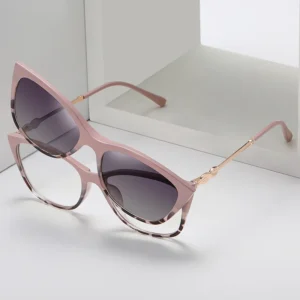 Women’s Anti Blue Dual Use Polarizer Sunglasses UV400 Fashion Two Color Clip Spring Summer Magnetic Mirror Set Model