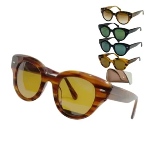 Women’s Colored Glass Lenses Polarized UV400 Sunglasses Custom Brand Acetate Sunglasses