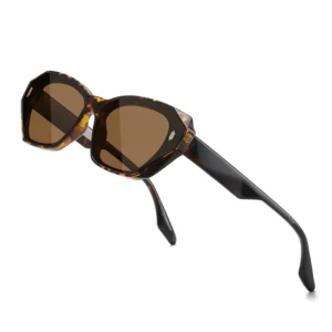 Women’s Fashion Cateye Polarized Sunglasses with UV Protection Irregular Cat Eye Design and Tac Lenses