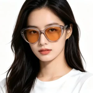 Women’s Fashion Polarized Sunglasses Ocean-Tinted Lenses Customizable Trendy Cat-Eye Style