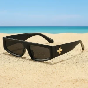 Women’s Fashion Vintage Square Big Frame Plastic Sunglasses with UV400 Mirror Lenses Custom