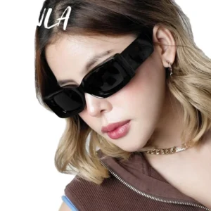 Women’s Fashionable Retro Sunglasses with UV400 Gradient Lenses High Quality PC Small Rectangular Square Frame