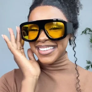 Women’s Full Frame Square UV400 Sunglasses for Fashion Travel Stage Performance and Sporting Events