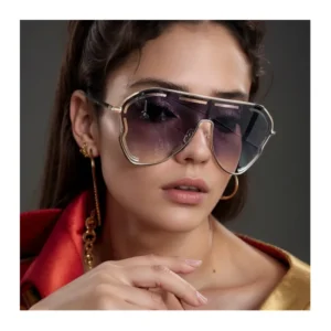 Butterfly Style One Piece Large Frame Sunglasses for Women UV400 Protection Outdoor Hollow Y2K