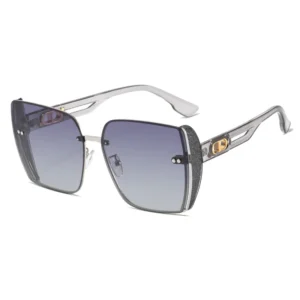 Women’s Luxury Polarized Sunglasses Square Gradient Shiny UV400 PC Lenses Alloy Frame Customizable