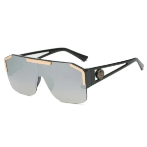 Women’s Men’s Gradient Lens Sunglasses Square Flat Top Big UV400 Yellow Pink Transparent PC Shades Fashionable Lens
