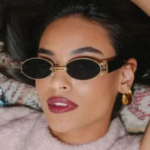 Women’s Oval Sunglasses Vintage Small Brand Designer Punk Ladies Sun Glasses New Fashion Steampunk Metal Round Frame Shades