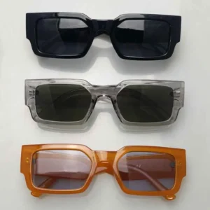 Women’s Retro Fashion Rectangular Sunglasses with Wide Legs and Square Acetate Frame Custom