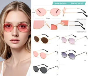 Women’s Sunglasses Metal Frames with Polarized Ocean Tinted Lenses