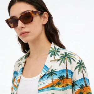 Women’s Trendy Fashion UV400 Butterfly Polarized Acetate Shade Sunglasses