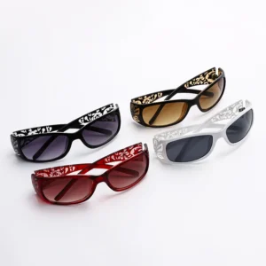 Women’s UV400 Sunglasses Laser Diamond Design European American Fashion Clear White Popular Cross Mirror Design
