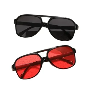 Women’s Vintage Double Bridges Sunglasses with Yellow Lenses Fashion Shades Promotional Back to School Gift Glasses