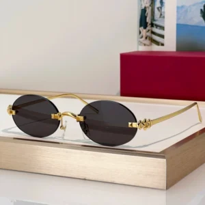 Women’s Y2K High End Diamond Oval Designer Sunglasses Gold with UV400 Lenses Retro Gradient Protection Comfortable Feature