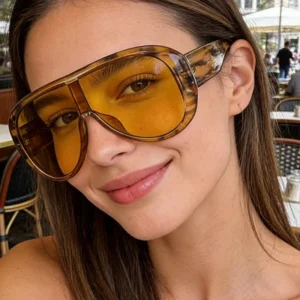 Wood Grain Pilot Sunglasses Women Retro One Piece Shield Leopard Sun Glasses Vintage Big Popular Shades Gafas De Sol