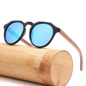 Wood Sunglasses Men Wooden Round Sunglasses Handmade Polarized Framed Fashion Custom Logo
