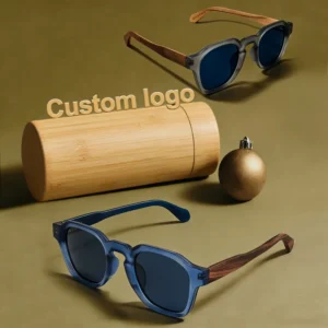 Wood Sunglasses Retro Small PC Frame Polarized Wooden Sun Glasses for Men