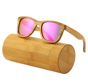 Wooden Sunglasses Handmade Polarized Lens With Wooden Bamboo Case