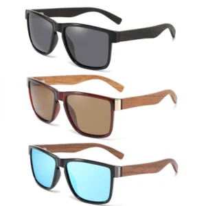 Wooden Trend Sunglasses Square Polarized Shades UV400 Male Sun Glasses